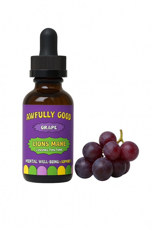 🍇 Grape Lion’s Mane Tincture – Cognitive Support & Mood Lift (2oz)