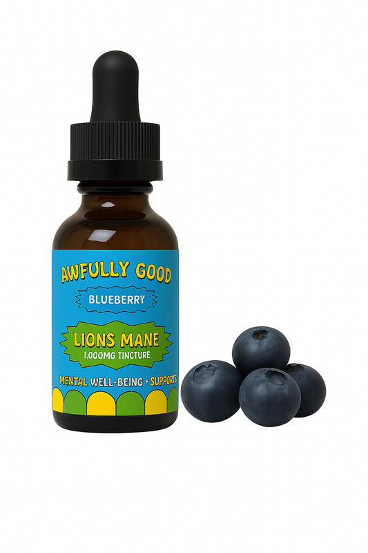 🫐 Blueberry Lion’s Mane Tincture – Brain Boost & Clarity (2oz)